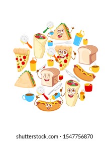 Food cute character in vector