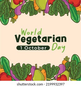 
Food day background with vegetable for campaign vegetarian day