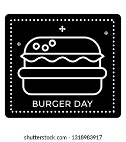 Food day, burger day vector icon 