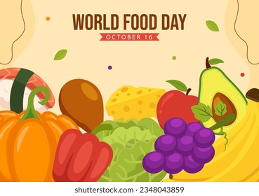 Food Day Social Media Background Flat Cartoon Hand Drawn Templates Illustration