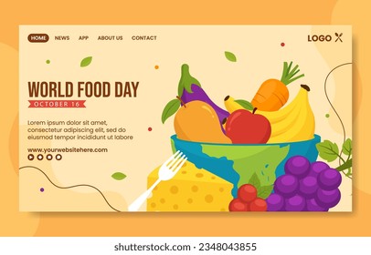 Food Day Social Media Landing Page Cartoon Hand Drawn Templates Background Illustration