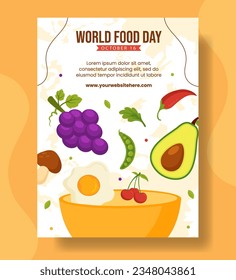 Food Day Vertical Poster Flat Cartoon Hand Drawn Templates Background Illustration
