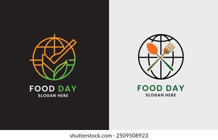 Food day, world day, spoon glob healthy breakfast food symbol element symbol icon food icon concept  