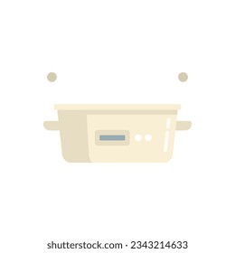 Food deep fryer icon flat vector. Oil machine. Fry basket isolated