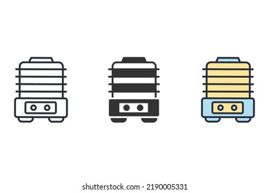 food dehydrator icons  symbol vector elements for infographic web