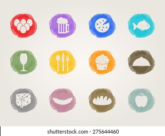 food deli icons set for restaurant and bar
