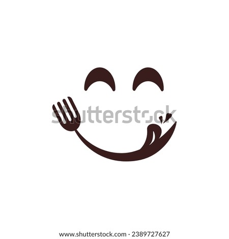 Food delicious logo concept with expression cute face