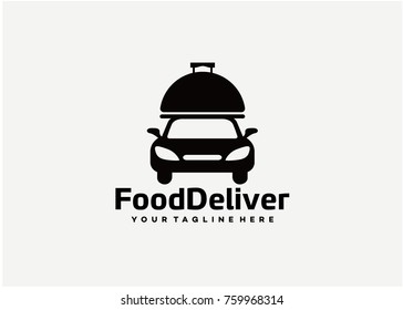 Food Deliver Logo Template Design. Creative Vector Emblem for Icon or Design Concept