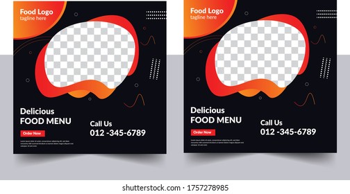 Food Deliver Social post design for Instagram post ad banner media post food deliver 