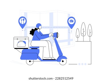 Food delivery abstract concept vector illustration. Products shipping during coronavirus, safe shopping, self-isolation servies, online order, stay home, social distancing abstract metaphor.