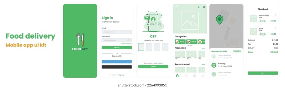 Food delivery app ui kit