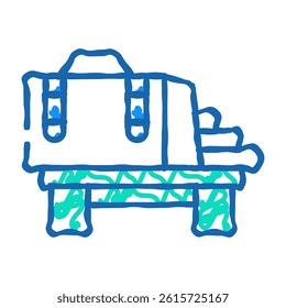 food delivery backpack doodle icon sketch vector. food delivery backpack sign. isolated symbol illustration