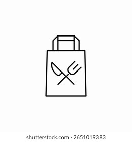 food delivery bag icon sign vector