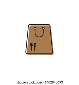 Food delivery bag vector icon concept, isolated on white background