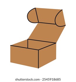 Food delivery box. Open takeaway food carton delivery container, disposable cardboard box flat vector illustration. Fast food paper package
