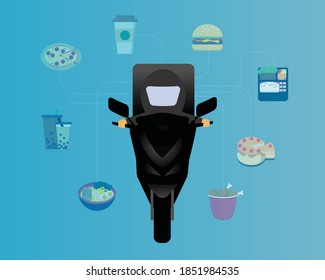 Food delivery by rider vector
