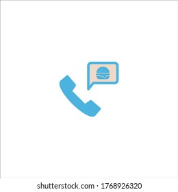 food delivery call icon flat vector logo design trendy illustration.  Simple graphic symbol signage