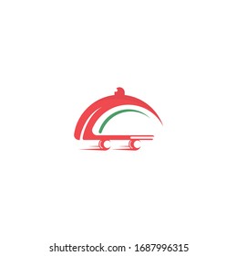 Diseño del logotipo de vectores de comida rápida para la entrega de alimentos.