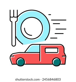 food delivery color icon vector. food delivery sign. isolated symbol illustration