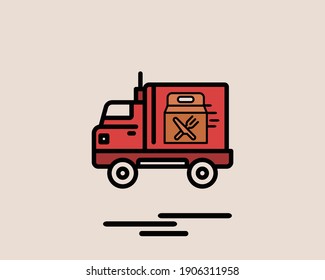 food delivery concept 2 colored line icon. Simple color element illustration. delivery concept outline symbol design from Delivery set