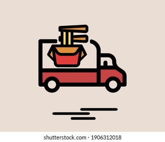 food delivery concept 2 colored line icon. Simple color element illustration. delivery concept outline symbol design from Delivery set