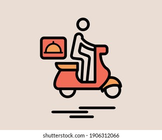 food delivery concept 2 colored line icon. Simple color element illustration. delivery concept outline symbol design from Delivery set