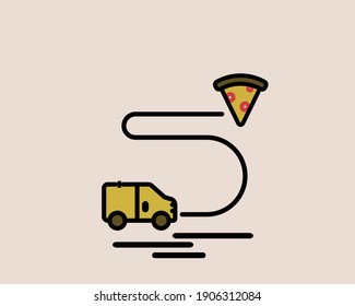 concepto de entrega de alimentos 2 icono de línea de color. Ilustración simple del elemento de color. diseño de símbolo de esquema de concepto de entrega desde el juego de entrega