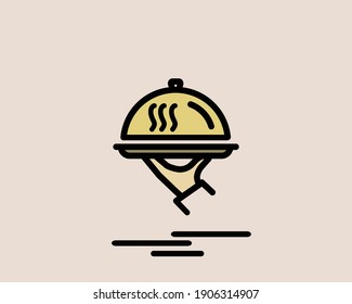 concepto de entrega de alimentos 2 icono de línea de color. Ilustración simple del elemento de color. diseño de símbolo de esquema de concepto de entrega de alimentos de un juego de entrega
