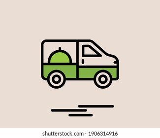 food delivery concept 2 colored line icon. Simple color element illustration. food delivery concept outline symbol design from Delivery set