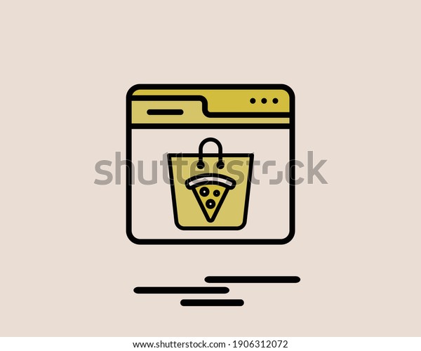 food delivery concept 2 colored line icon. Simple\
color element illustration. delivery concept outline symbol design\
from Delivery set