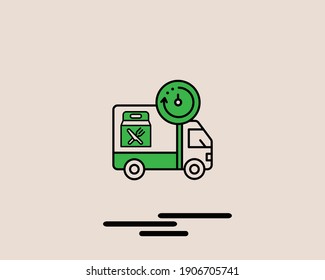 food delivery concept colored line icon