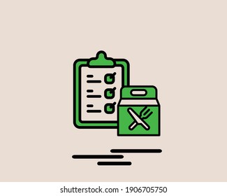 food delivery concept colored line icon