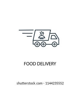 food delivery concept line icon. Simple element illustration. food delivery concept outline symbol design from Delivery set. Can be used for web and mobile UI/UX