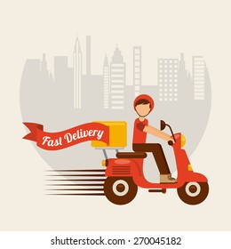 Food Delivery Design, Vector Illustration Eps10 Graphic 