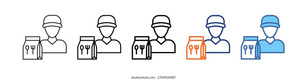 Icono de Vector de diferente conjunto de entrega de alimentos