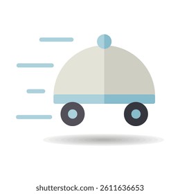 Food delivery with dish vector isolated icon. Delivery sign. Graph symbol for cooking web site and apps design, logo, app, UI