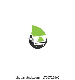 Food delivery drop shape concept logo design. Fast delivery service sign. Delivery logo online food ordering restaurant.	