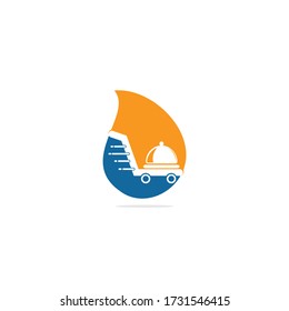 Food delivery drop shape concept logo design. Fast delivery service sign. Delivery logo online food ordering restaurant.