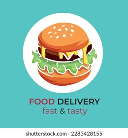 Food delivery. Fast and tasty. Vector illustration