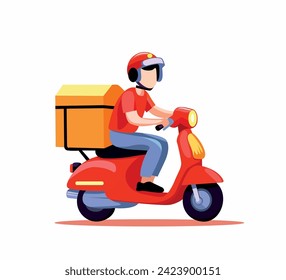 food delivery flat character illustration