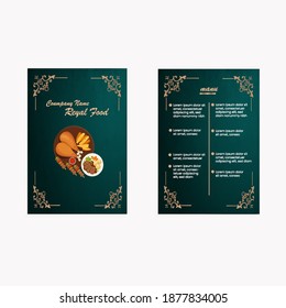 Food Delivery Flyer brochure design vector template. Fast food luxury Green color Restaurant menu template