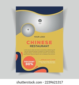 Food Delivery Flyer Pamphlet brochure design vector template in A4 size. Healthy Meal, colorful Restaurant menu template.