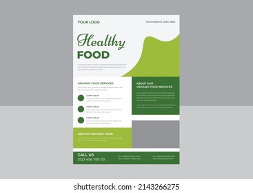 Food Delivery Flyer Pamphlet, Food Flyer For Restaurant And Fast Food Shop, Natural Food. Drawn Fresh Fruits Flyer