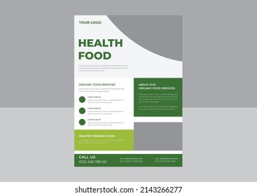 Food Delivery Flyer Pamphlet, Food Flyer For Restaurant And Fast Food Shop, Natural Food. Drawn Fresh Fruits Flyer