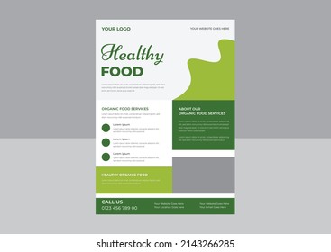 Food Delivery Flyer Pamphlet, Food Flyer For Restaurant And Fast Food Shop, Natural Food. Drawn Fresh Fruits Flyer