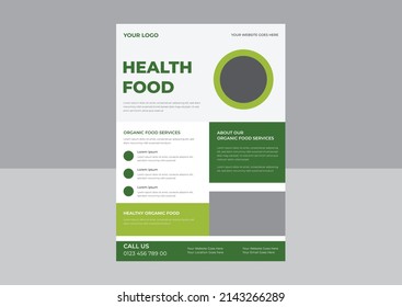 Food Delivery Flyer Pamphlet, Food Flyer For Restaurant And Fast Food Shop, Natural Food. Drawn Fresh Fruits Flyer