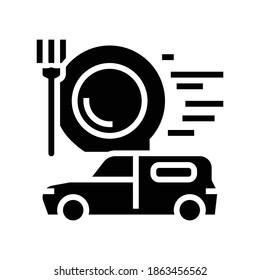 food delivery glyph icon vector. food delivery sign. isolated contour symbol black illustration