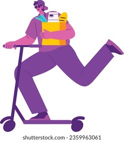 Food Delivery Groceries Scooter boy