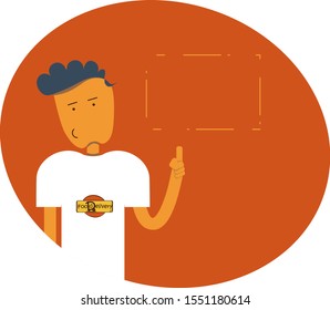 the food delivery guy indicates where your logo might be
