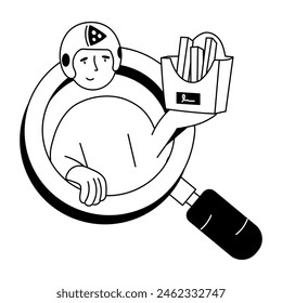 Food Delivery Hand Drawn Mini Illustrations